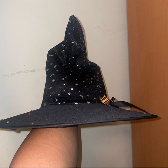 Kids Black and Orange Witch Hat Costume Accessory - Picture 2 of 3